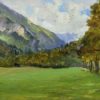 "Alpine landscape" - Oil painting on tablet by Giuseppe Sauli - Image 3